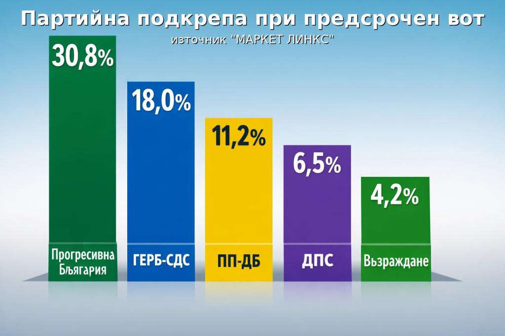 Радев води убедително: 30,8% за „Прогресивна България“, ГЕРБ-СДС втори